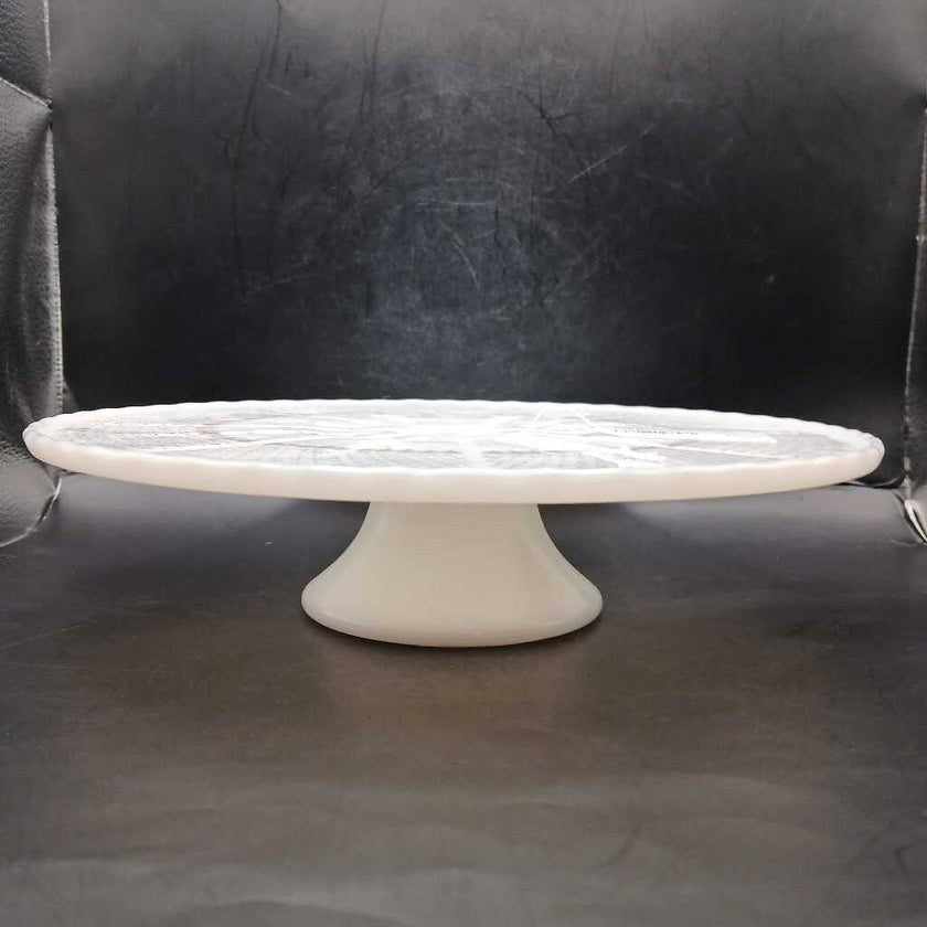 Vintage Anchor Hocking Fire King Milk Glass Cake Stand