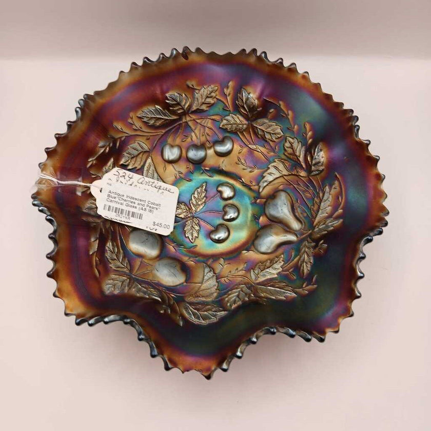 Antique Iridescent Cobalt Blue