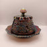 Antique Iridescent Cobalt Blue Covered Butter / Cheese Dish 