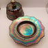 Antique Iridescent Cobalt Blue Covered Butter / Cheese Dish 