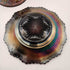 Antique Iridescent Cobalt Blue Covered Butter / Cheese Dish 