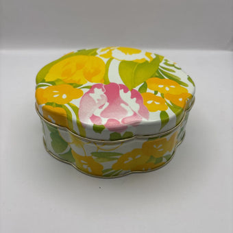 1970's Avon BURST OF SPRING Beauty Dust Floral Tin