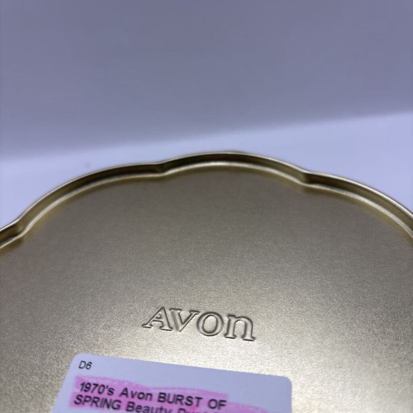 1970's Avon BURST OF SPRING Beauty Dust Floral Tin