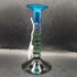 Handblown Art Glass Candle Holder w/Applied Rigoree