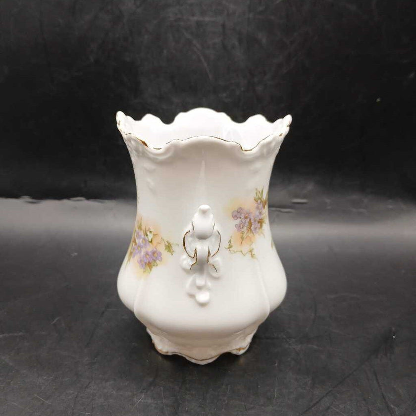Vintage Porcelain Blue/Violet Floral Vase (Germany)
