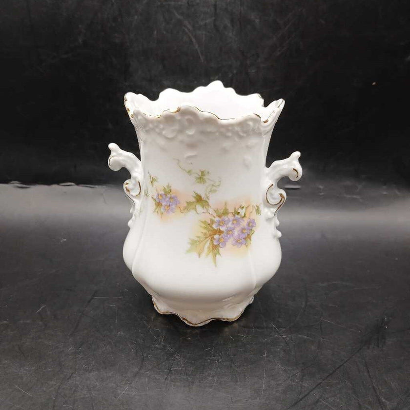 Vintage Porcelain Blue/Violet Floral Vase (Germany)