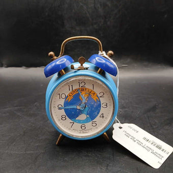 Vintage Cinderella Blue Mini Alarm Clock ( West Germany)
