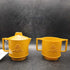 Arrow Plastic Table Mates Sugar & Creamer Set USA Olive Green Floral 3 Piece Set