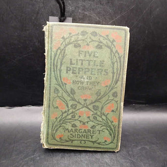 Antique Green Book 1909 Copy of Five Little Peppers and How They Grew