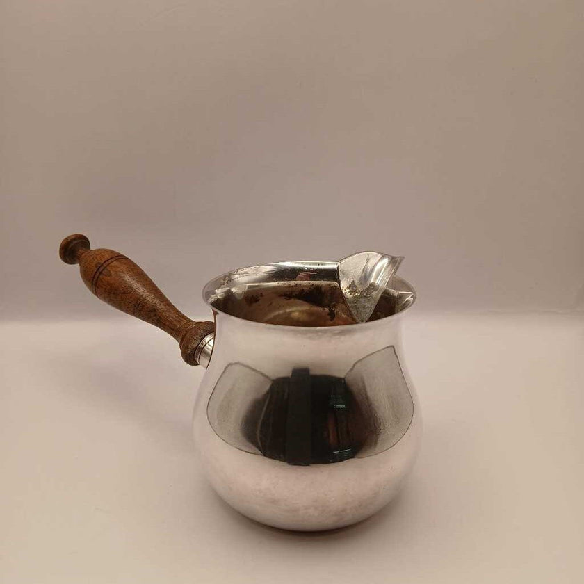 Silver plated Brandy Warmer w/ wooden handle