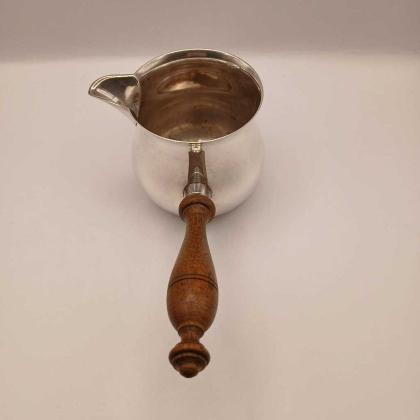 Silver plated Brandy Warmer w/ wooden handle
