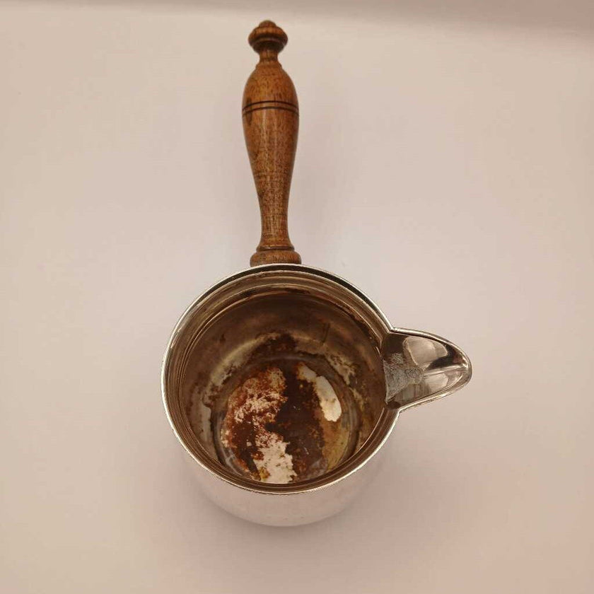 Silver plated Brandy Warmer w/ wooden handle