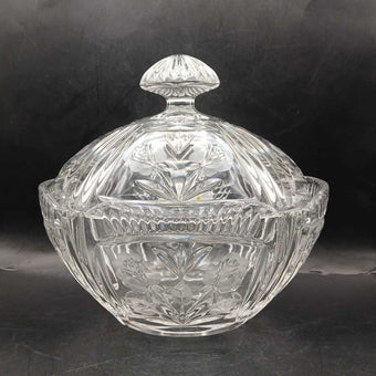 Vintage Poland Lead cut crystal candy dish