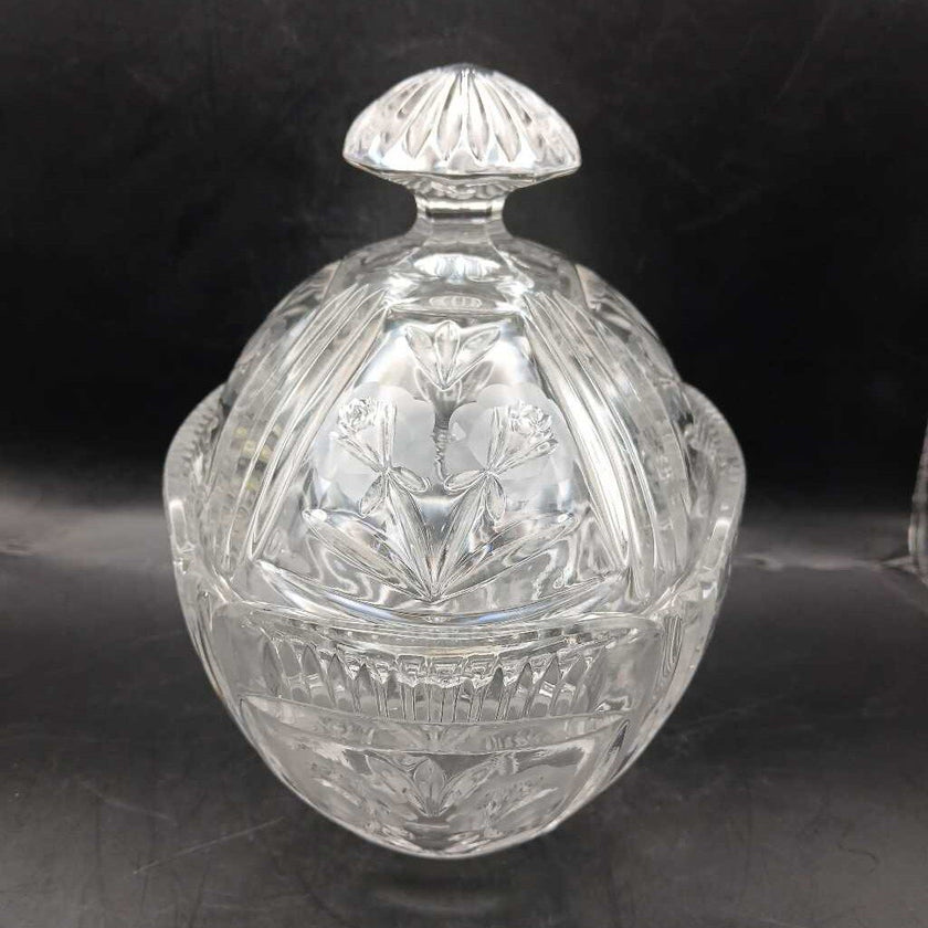 Vintage Poland Lead cut crystal candy dish