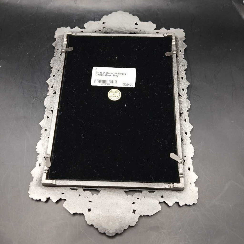 Made in Korea Scalloped Design Mirror Tray