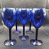 Cobalt blue long neck glasses set of 5