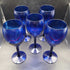 Cobalt blue long neck glasses set of 5