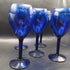 Cobalt blue long neck glasses set of 5