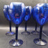 Cobalt blue long neck glasses set of 5