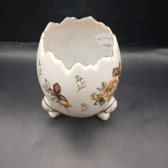 1960's floral ceramic egg (P)