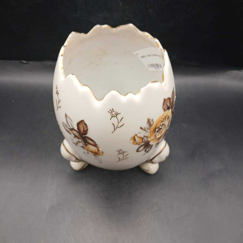 1960's floral ceramic egg (P)