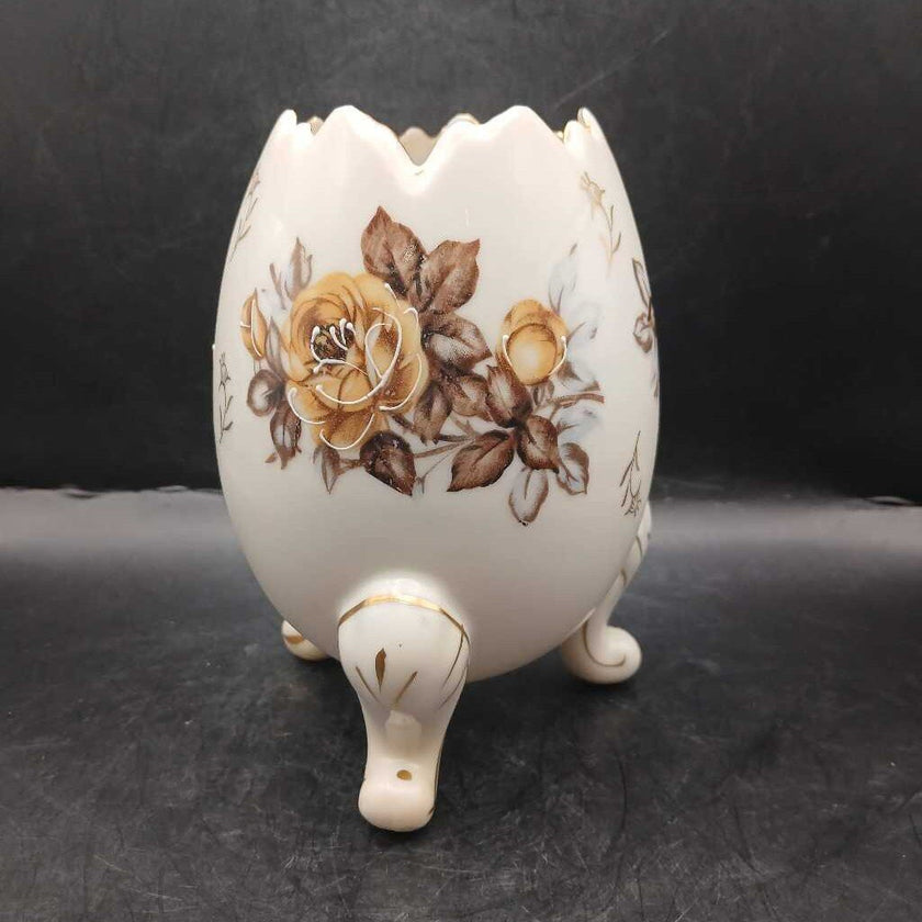 1960's floral ceramic egg (P)