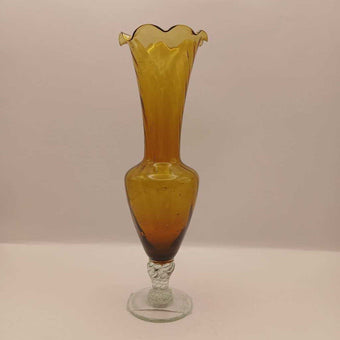 Amber Bud Vase VTG SmLl