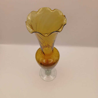 Amber Bud Vase VTG SmLl