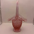 Fenton Dusty Rose Diamond/lace Glass Basket