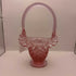 Fenton Dusty Rose Diamond/lace Glass Basket