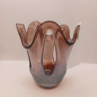 Purple Glittery Hand Blown Vase