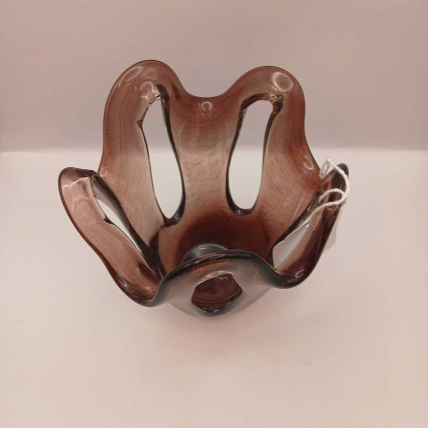 Purple Glittery Hand Blown Vase