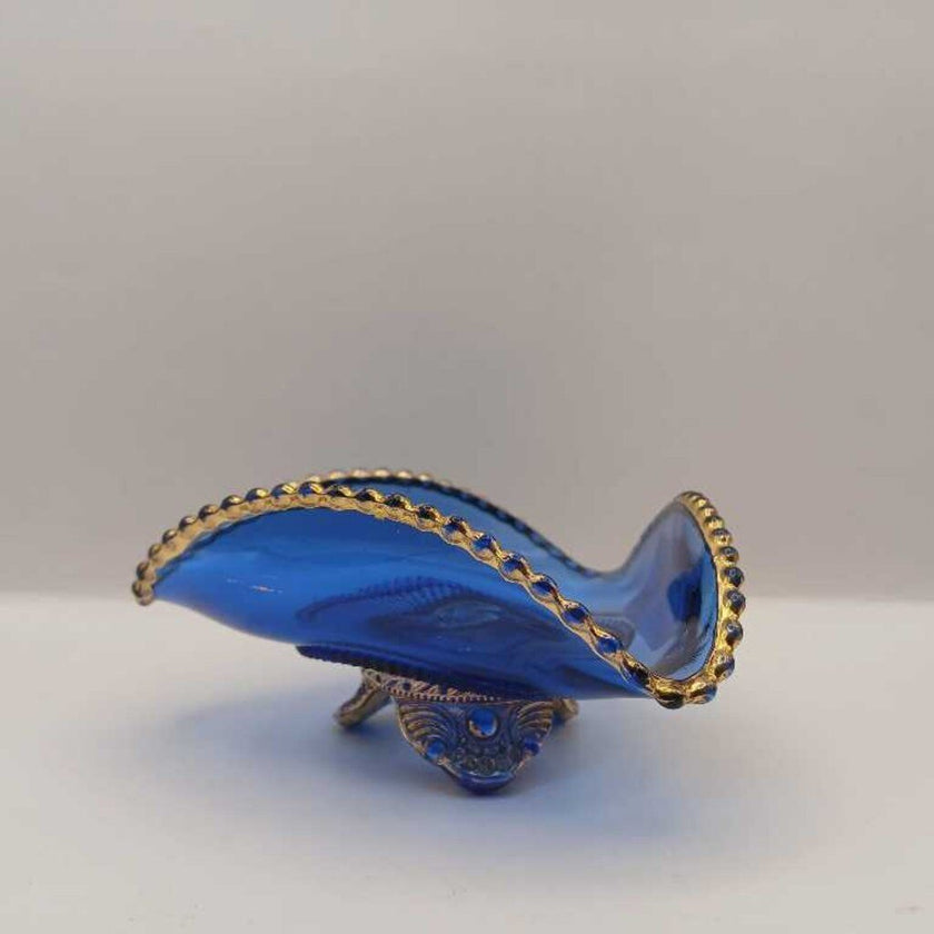 Dory Blue &Gold Candy Dish Antique