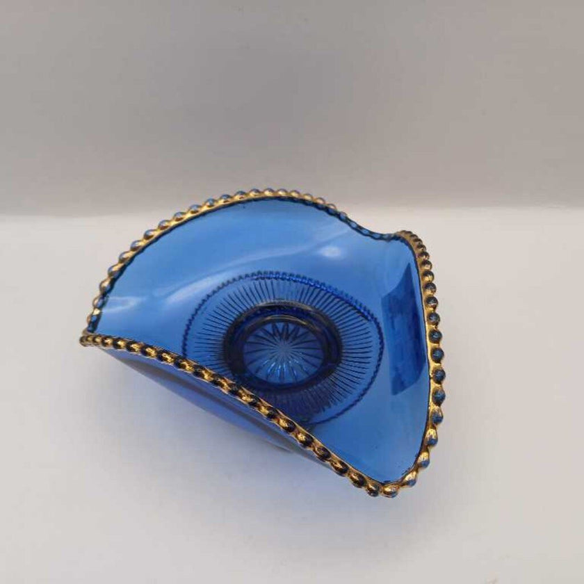 Dory Blue &Gold Candy Dish Antique