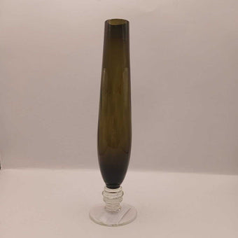 BTG Dark Green Bud Vase clear base