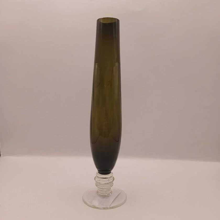 BTG Dark Green Bud Vase clear base