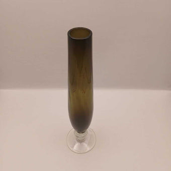 BTG Dark Green Bud Vase clear base