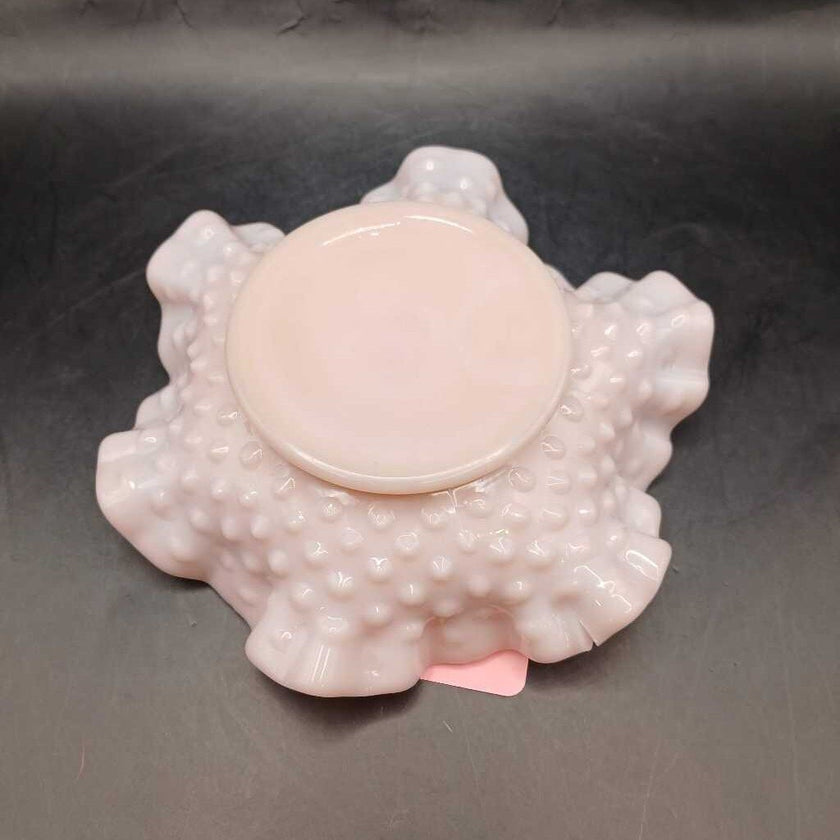 Pink ruffle hobnail dish