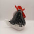 Black & White Glass Rooster VTG Rare Rikare