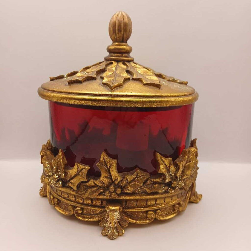 Gold & Red Xmas Glitter box