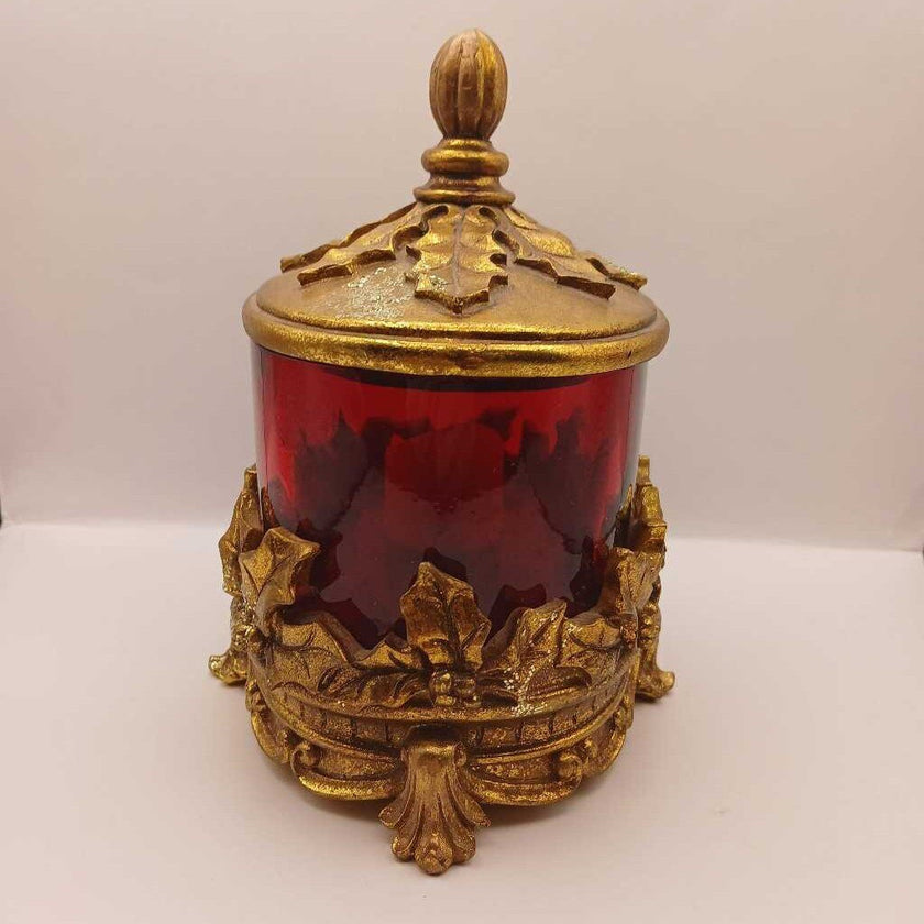 Gold & Red Xmas Glitter box