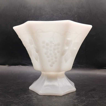 Anker Hocking White Octagon Pedastal Bowl
