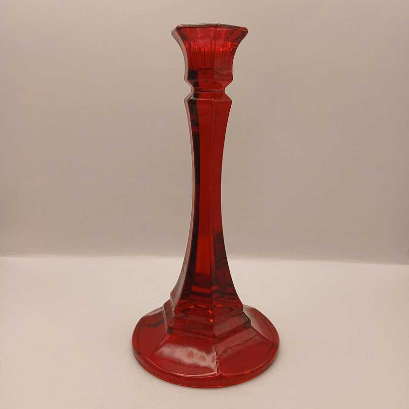 VTG Indiana Glass Taper Candle Holder(Red)