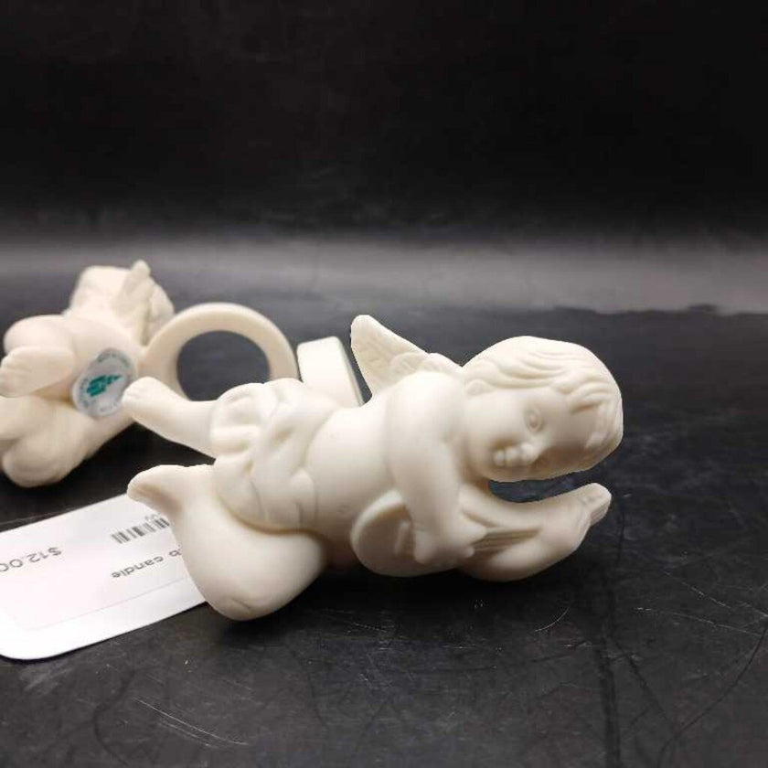 Bisque Cherub candle followers