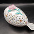 Porcelain Pierced Egg Covered Sachet Dish with applied flowers