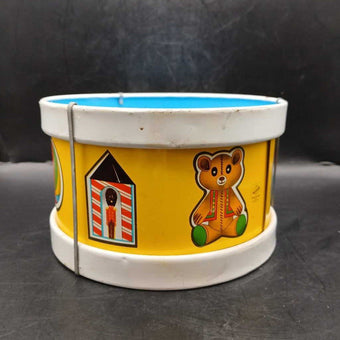 Vintage Ohio Art Yellow Metal Toy Drum