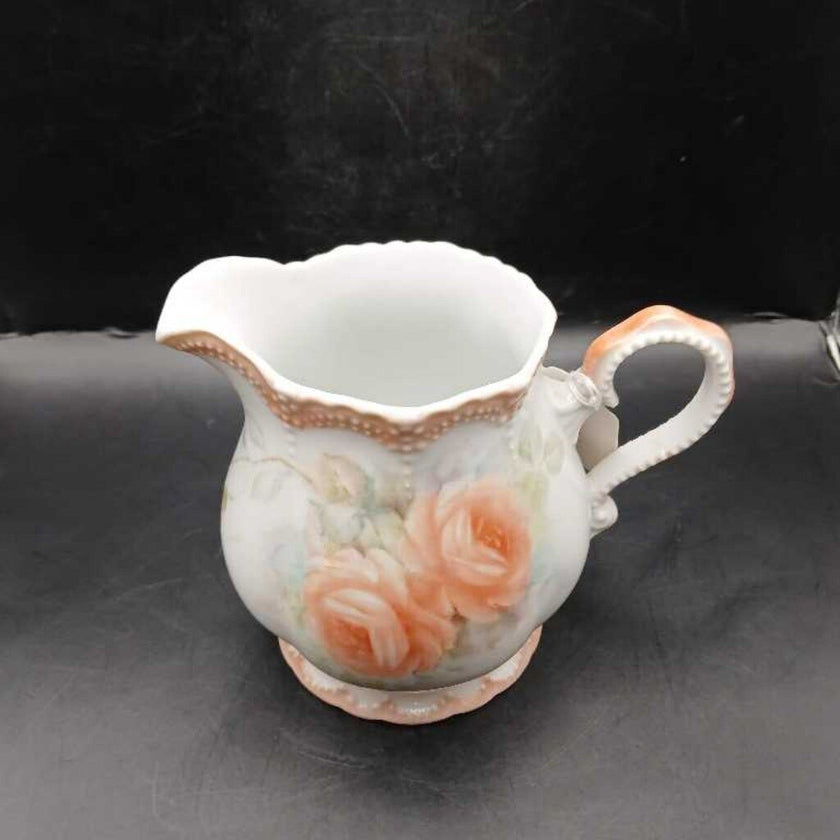 Vintage Porcelain Handpainted Roses Milk Pitcher