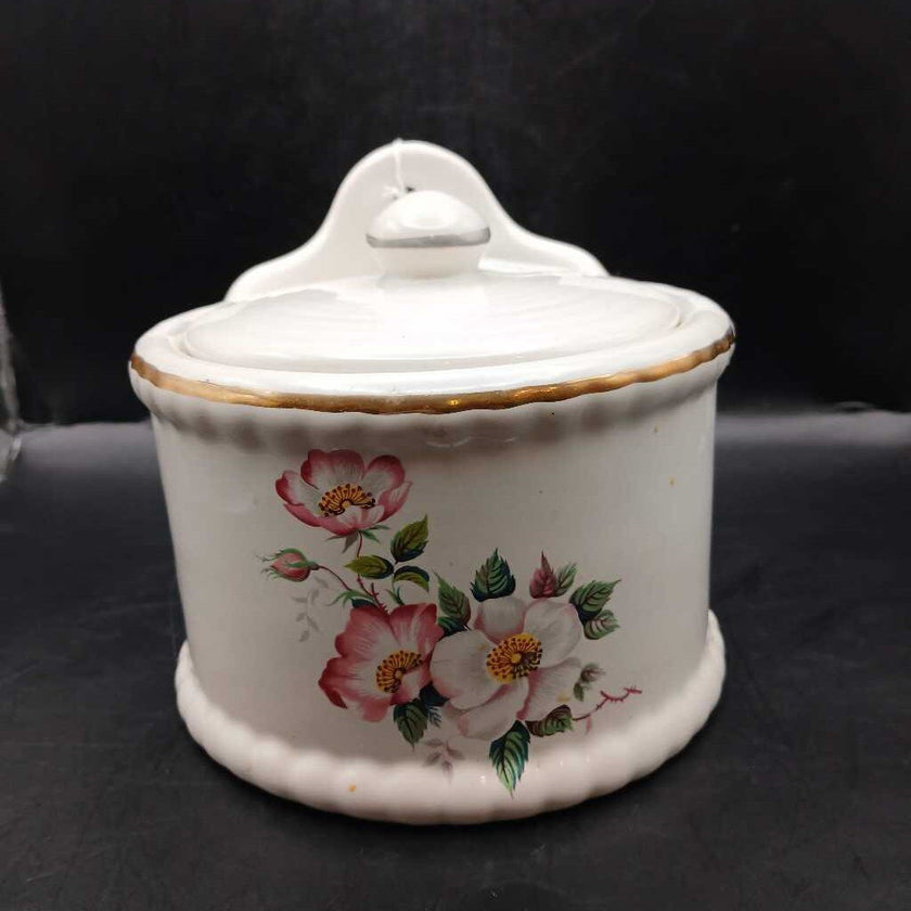 Vintage House of Webster Wild Roses Salt Cellar (covered canister)
