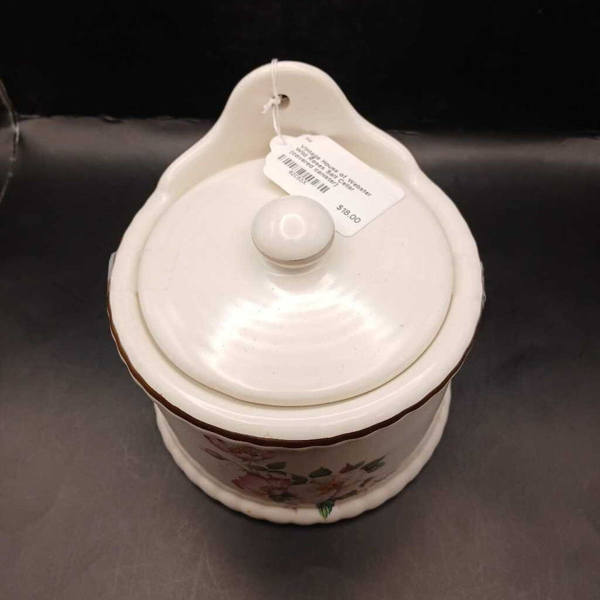 Vintage House of Webster Wild Roses Salt Cellar (covered canister)