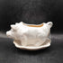 Vintage Ceramic White Pig Planter attached saucer